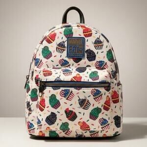 NWOT Disney Loungefly Marvel Avengers Eat The Universe Cupcakes Mini Backpack
